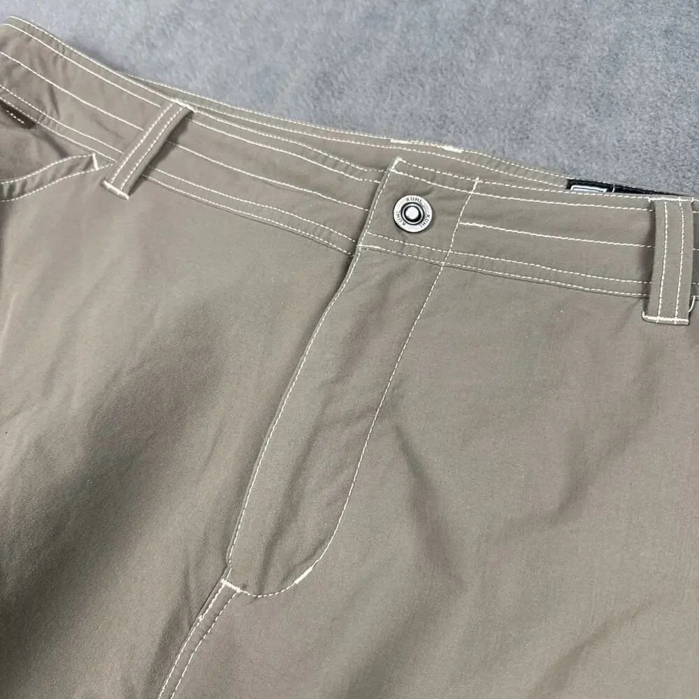 Kuhl Shorts Mens 40 Brown Tan Hiking Camping Chino Outdoor Italian Snap